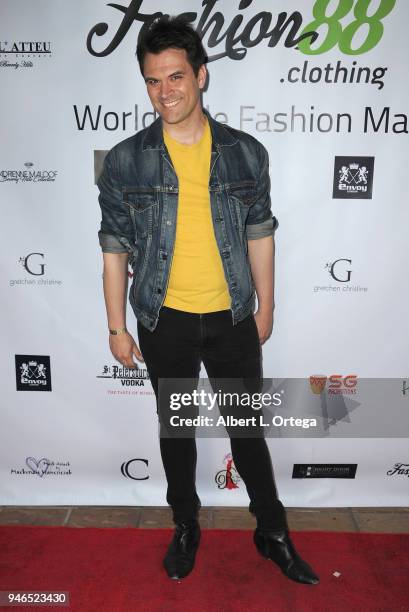 Actor Kash Hovey arrives for the Global Launch Of Fashion88 held at Pol' Atteu Haute Couture on April 14, 2018 in Beverly Hills, California.