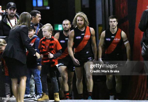 Essendon head out of the race during the round four AFL match between the Essendon Bombers and the Port Adelaide Power at Etihad Stadium on April 15,...