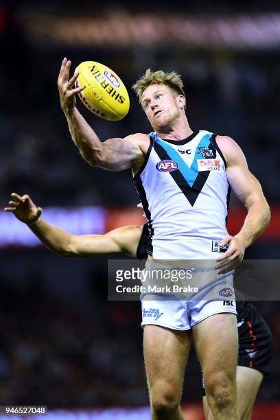 Tom Jonas of Port Adelaide during the round four AFL match between the Essendon Bombers and the Port Adelaide Power at Etihad Stadium on April 15,...