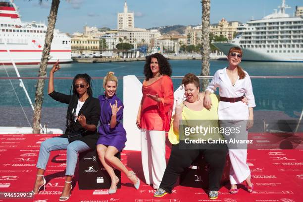 Actresses Berta Vazquez, Maggie Civantos, Laura Baena, Itziar Castro and Najwa Nimri attend 'Vis a Vis' photocall during 21th MAlaga Film Festival on...