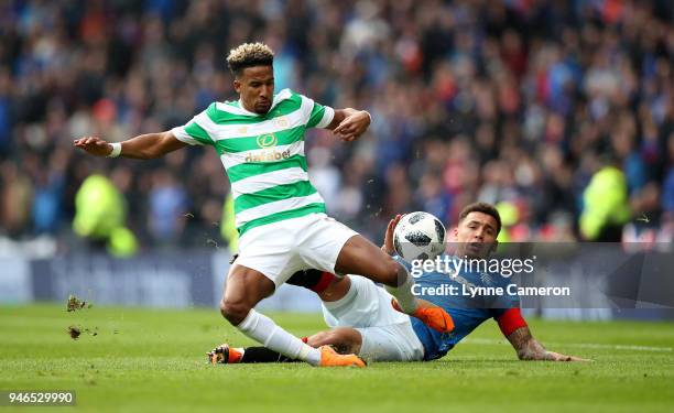 James Tavernier of Rangers and Scott Sinclair of Celtic during the Scottish Cup Semi Final between Rangers and Celtic at Hampden Park on April 15,...