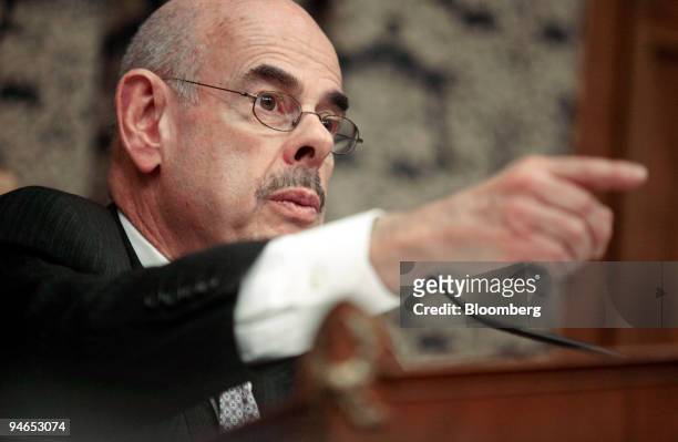 Chairman Henry Waxman gestures during a House Oversight and Government Reform Committee in Washington, D.C., Tuesday, Feb. 6, 2007. Representative...