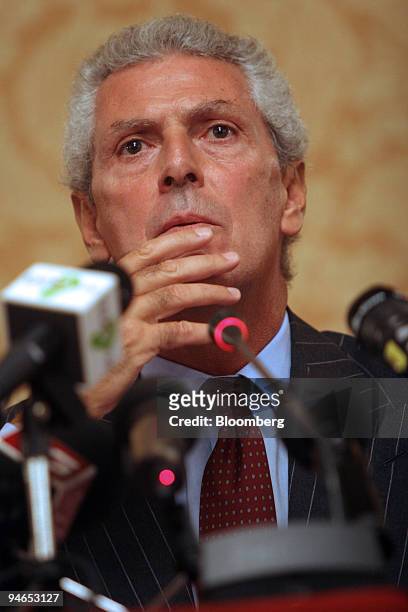 Marco Tronchetti Provera, chairman of Pirelli and former head of Telecom Italia pauses at a news conference in Milan, Italy, Monday, September 25,...