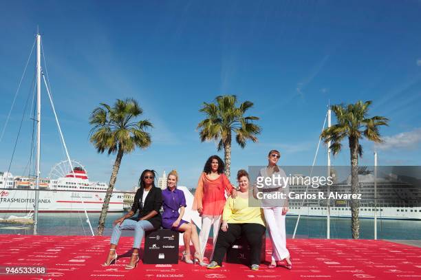 Actresses Berta Vazquez, Maggie Civantos, Laura Baena, Itziar Castro and Najwa Nimri attend 'Vis a Vis' photocall during 21th MAlaga Film Festival on...