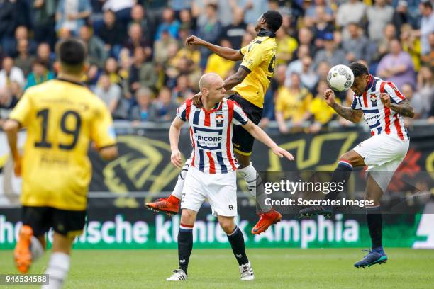 Elmo Lieftink of Willem II, Umar Sadiq of NAC Breda, Giliano Wijnaldum of Willem II during the Dutch Eredivisie match between NAC Breda v Willem II...