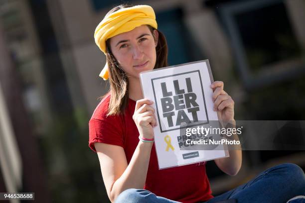 Thousands of people demonstrate in Barcelona in support of the pro-independence political prisoner imprisoned by Spain after the referendum of...