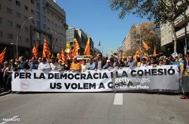 Head of the demonstration with the family of the prisoners and politicians during the 315 thousand people demonstrate in favor of democracy and the...