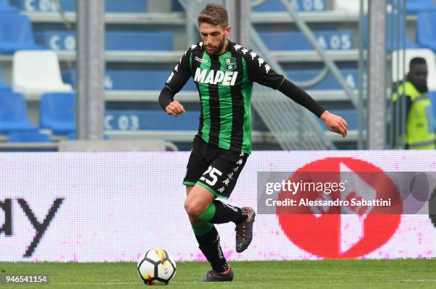 Domenico Berardi of US Sassuolo in action during the serie A match between US Sassuolo and Benevento Calcio at Mapei Stadium - Citta' del Tricolore...