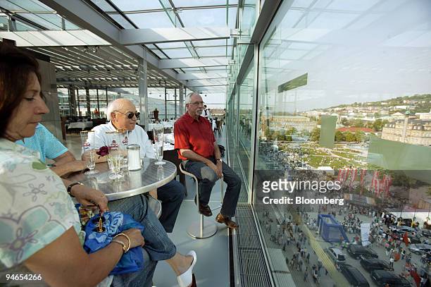Diners are pictured at the restaurant Cube in Stuttgart, Germany on Saturday, May 6, 2006. For World Cup dining, Stuttgart offers hot restaurants and...
