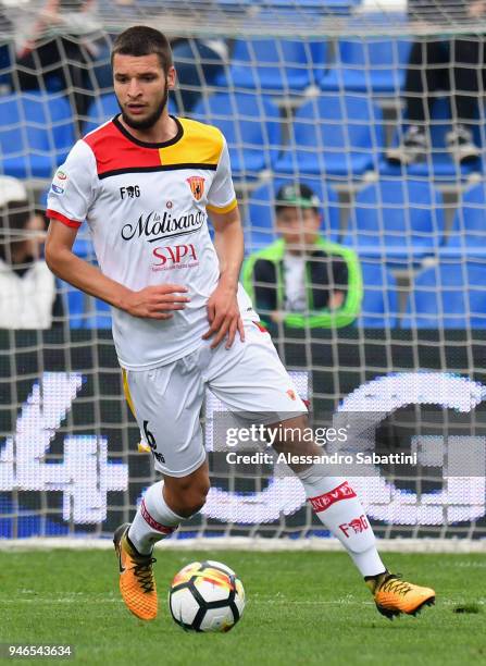 Berat Djimsiti of Benevento Calcio in action during the serie A match between US Sassuolo and Benevento Calcio at Mapei Stadium - Citta' del...