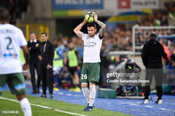 Mathieu Debuchy of Saint Etienne during the Ligue 1 match between Strasbourg and Saint Etienne on April 14, 2018 in Strasbourg, .