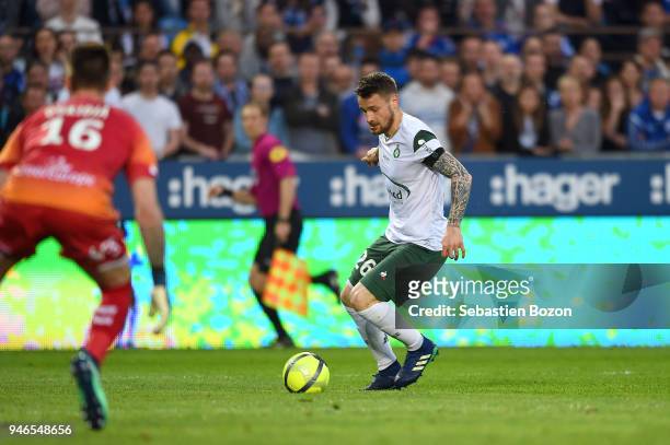 Mathieu Debuchy of Saint Etienne during the Ligue 1 match between Strasbourg and Saint Etienne on April 14, 2018 in Strasbourg, .