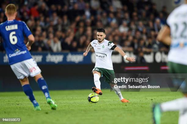 Remy Cabella of Saint Etienne during the Ligue 1 match between Strasbourg and Saint Etienne on April 14, 2018 in Strasbourg, .