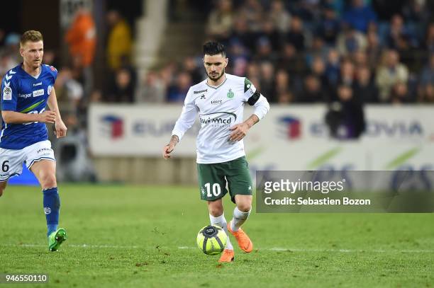Remy Cabella of Saint Etienne during the Ligue 1 match between Strasbourg and Saint Etienne on April 14, 2018 in Strasbourg, .