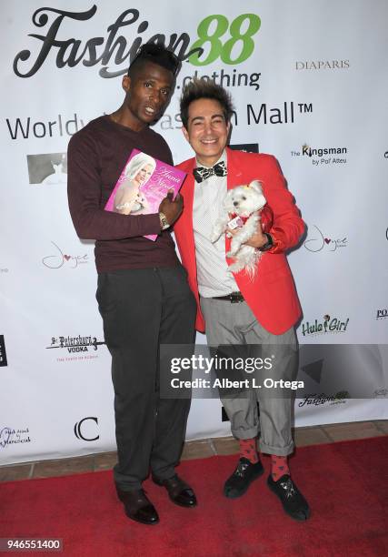 Rasheed Smith and Patrik Simpson arrive for the Global Launch Of Fashion88 held at Pol' Atteu Haute Couture on April 14, 2018 in Beverly Hills,...