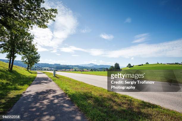 bavaria rural landscape in summer day - country road stock pictures, royalty-free photos & images