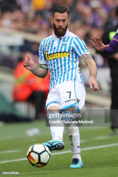 Mirko Antenucci of Spal in action during the serie A match between ACF Fiorentina and Spal at Stadio Artemio Franchi on April 15, 2018 in Florence,...