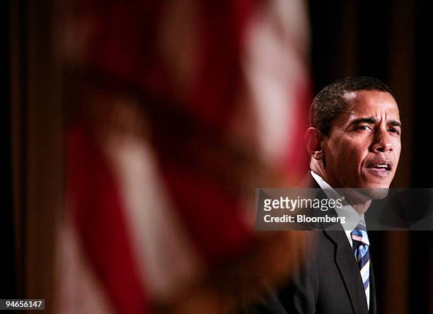 Senator, Barack Obama speaks at the Democratic National Committee Winter Meeting in Washington, D.C., Friday, Feb. 2, 2007.