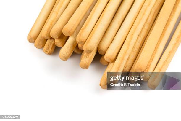 bread sticks isolated on a white background - salzkekse stock-fotos und bilder