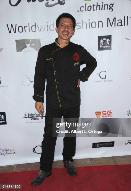 Roberto Carr arrives for the Global Launch Of Fashion88 held at Pol' Atteu Haute Couture on April 14, 2018 in Beverly Hills, California.