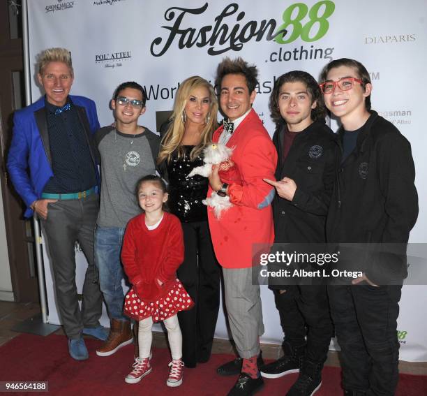 Hosts Pol' Atteu and Patrik Simpson with Adrienne Maloof and The Ochoa Brothers at the Global Launch Of Fashion88 held at Pol' Atteu Haute Couture on...