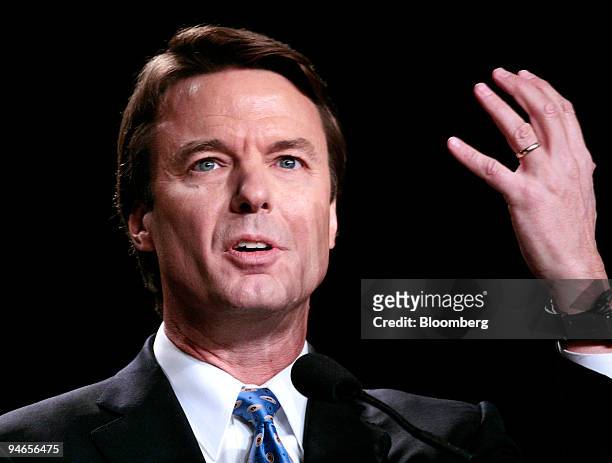 Former U.S. Senator John Edwards speaks at the Democrat ic National Committee Winter Meeting in Washington, D.C., Friday, Feb. 2, 2007.