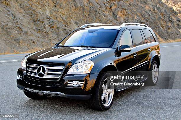The 2008 Mercedes Benz GL 550 SUV is displayed for members of the media in McCall, Idaho, Thursday, Aug. 9, 2007. The seven-passenger SUV is powered...