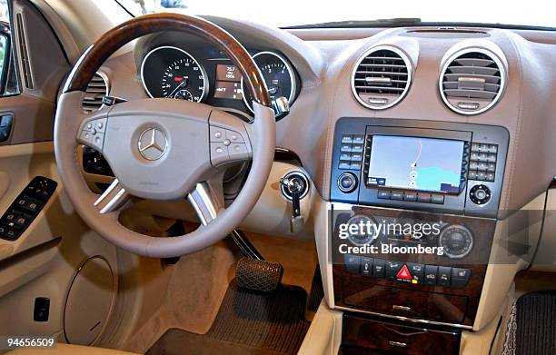 The interior of the 2008 Mercedes Benz GL 550 SUV is displayed for members of the media in McCall, Idaho, Thursday, Aug. 9, 2007. The seven-passenger...