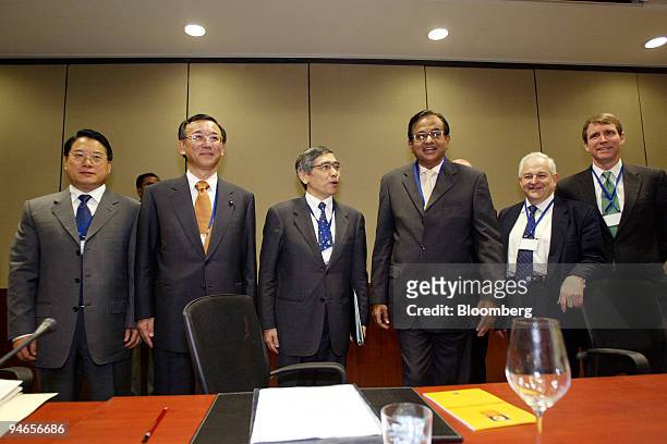 From left to right, Alternate Governor for the People's Republic of China, Li Yong, Japanese Finance Minister Sadakazu Tanigaki, Asian Development...
