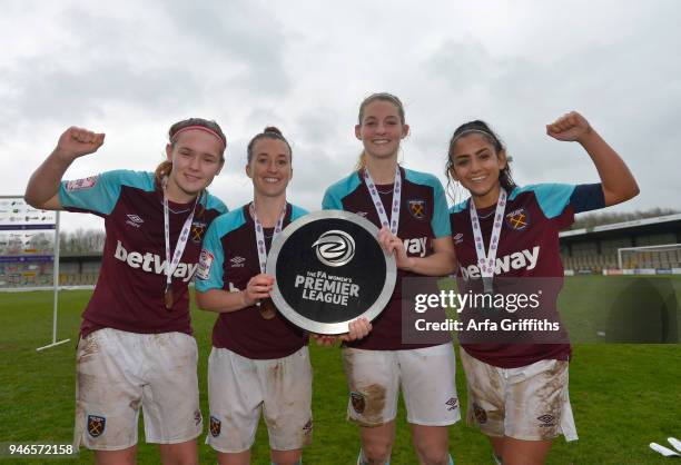 Kelly Wealthall,Amber Stobbs,Ellie Zoepfl and Rosie Kamita all the goalscorers of West Ham United Ladies after The F.A. Womens Premier League Plate...