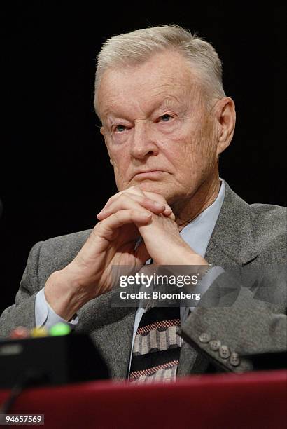 Zbigniew Brzezinski, former National Security Adviser under former U.S. President Jimmy Carter, testifies at a Senate Foreign Relations Committee...