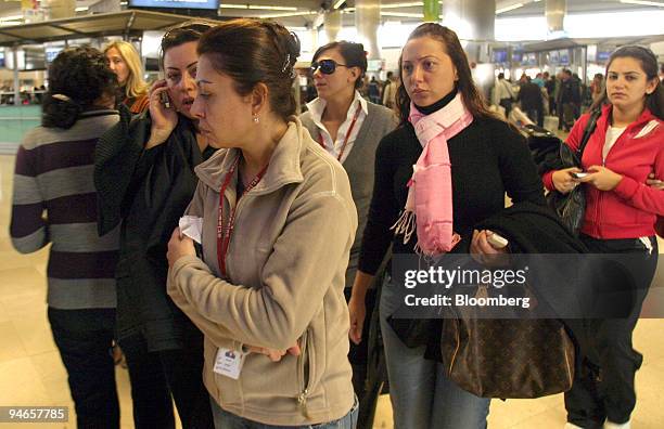 Atlasjet airline staff arrive for work at Ataturk International Airport in Istanbul, Turkey, on Friday, Nov. 30, 2007. An Atlasjet passenger plane...