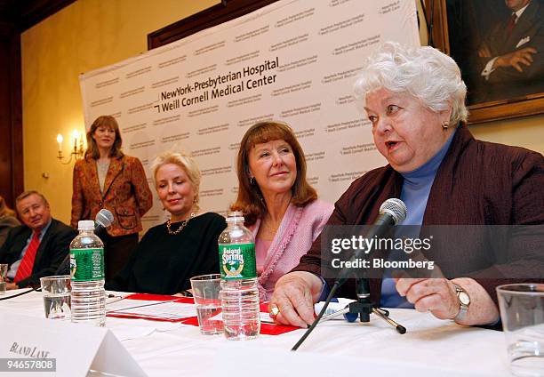 Former flight attendants Bland Lane, far right, Lani Blissard, second right, Patricia Young, center, and current flight attendant Leisa Sudderth,...