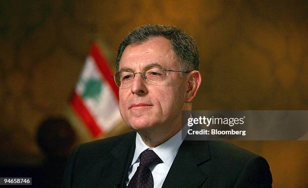 Fouad Siniora, Prime Minister of Lebanon, answers a question during an interview in Washington, D.C. On April 18, 2006. Siniora said the Middle East...
