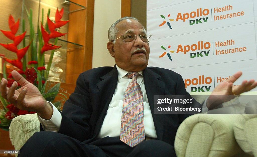 Pc Reddy Prathap C. Reddy, chairman of Apollo Hospitals Group, speaks during ...