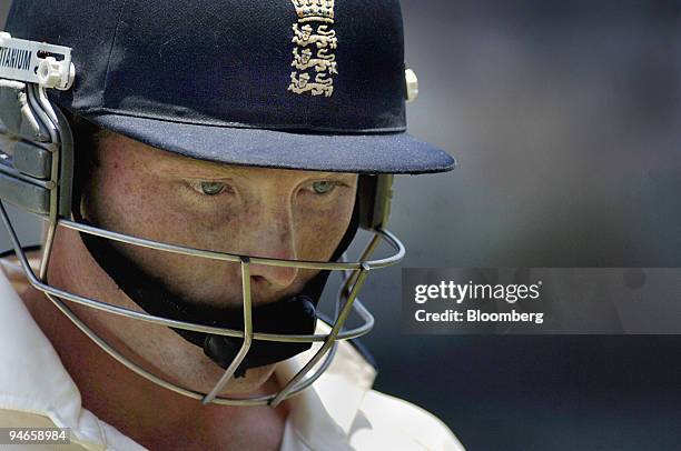 Ian Bell, batting for England, leaves the field after getting out for nought, on Day 4 of the first Ashes Test at the Gabba Cricket Ground in...