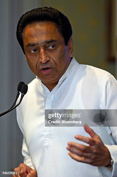 Kamal Nath, India's trade minister, speaks during the inaugural session of the India-EU Business Summit in New Delhi, India, on Thursday, Nov. 29,...