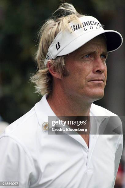 Stuart Appleby watches his tee shot during a practice round at the Masters Tournament in Augusta, Georgia, on Tuesday, April 3, 2007. Lengthening...