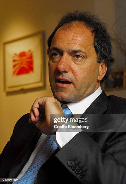 Argentine Vice-President Daniel Scioli speaks during an interview at his house in Buenos Aires, Argentina, Tuesday, September 19, 2006.
