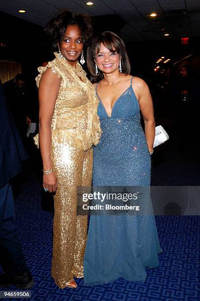 Saundra Parks, left, founder of The Daily Blossom, poses with philanthropist Kathryn Chenault during the Alvin Ailey American Dance Theater opening...