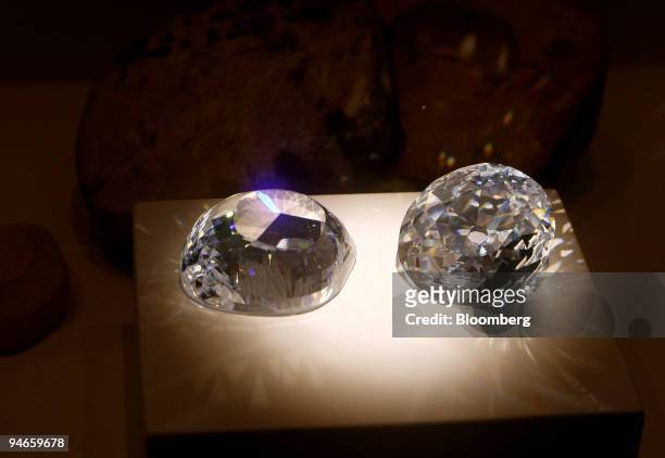 Cubic zirconia replicas of the original and a modern Koh-i-Noor diamond are on display at the Natural History Museum's new permanent gallery ''The...