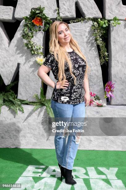 Lifestyle Blogger Nadine Trompka during the 'Early Man - Steinzeit Bereit' premiere at Kino in der Kulturbrauerei on April 15, 2018 in Berlin,...