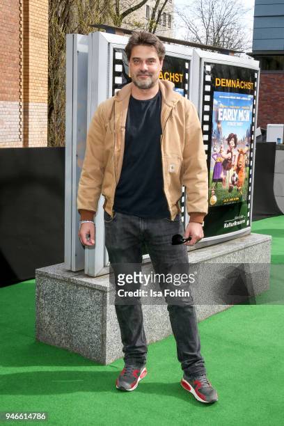 German actor Raphael Vogt during the 'Early Man - Steinzeit Bereit' premiere at Kino in der Kulturbrauerei on April 15, 2018 in Berlin, Germany.