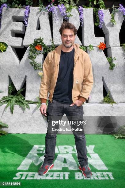 German actor Raphael Vogt during the 'Early Man - Steinzeit Bereit' premiere at Kino in der Kulturbrauerei on April 15, 2018 in Berlin, Germany.