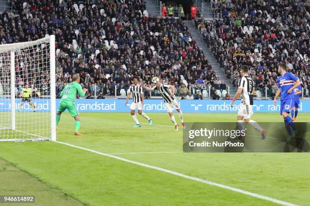 Benedikt Hwedes scores the second goal for Juventus during the Serie A football match between Juventus FC and US Sampdoria at Allianz Stadium on 15...