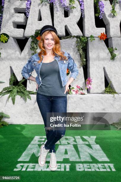 German presenter and model Palina Rojinski during the 'Early Man - Steinzeit Bereit' premiere at Kino in der Kulturbrauerei on April 15, 2018 in...