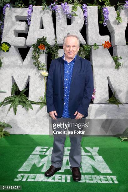 British director and producer Nick Park during the 'Early Man - Steinzeit Bereit' premiere at Kino in der Kulturbrauerei on April 15, 2018 in Berlin,...