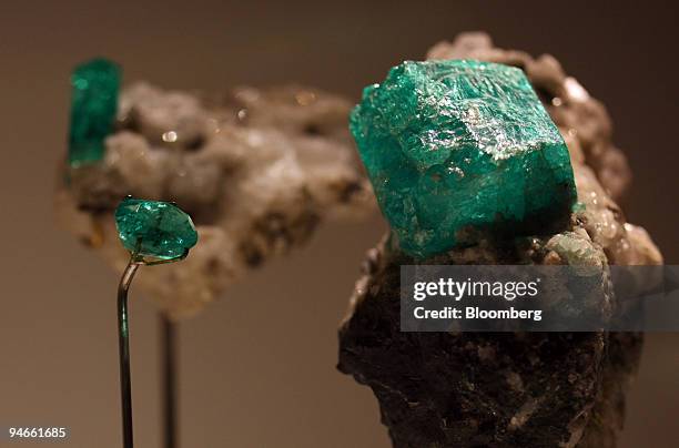 Beryl variety emeralds from Colombia and Russia are on display at the Natural History Museum's new permanent gallery ''The Vault'' in London, U.K.,...