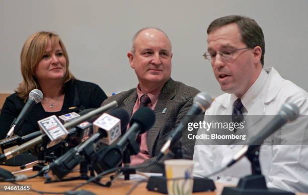 Dr. Nathan Selden, right, answers questions at a news conference with Joanna and Marcus Kerner, the parents of Daniel Kerner, at Oregon Health &...