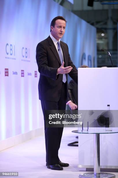 David Cameron, leader of the U.K. Conservative Party, speaks at the Confederation of British Industry Conference in London, UK., on Tuesday, Nov. 27,...